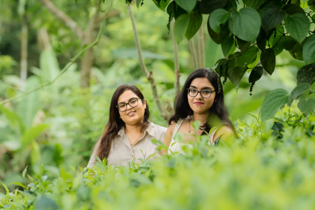 The Gonakumbura Family among the tea and pepper vines